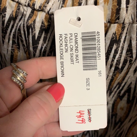 Women’s Chico’s sz 3 Diamond Ikat Pull On Skirt Plus Size - Picture 4 of 7